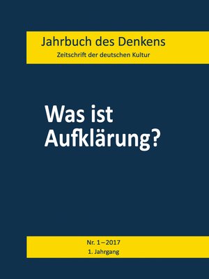 cover image of Jahrbuch des Denkens / Was ist Aufklärung? Jahrbuch des Denkens